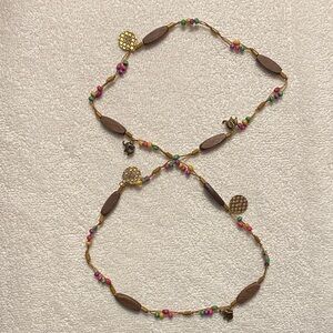 Colorful Beaded Necklace with Charms